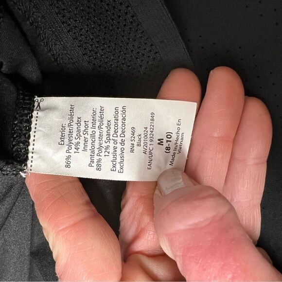 Black Avia dry wicking running shorts with built in bike liner - Picture 5 of 6